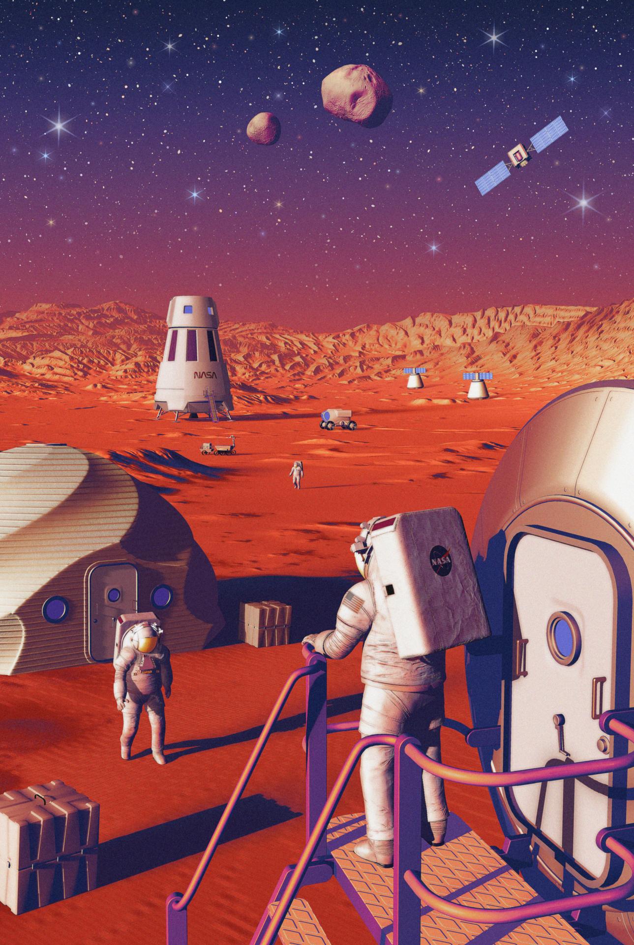 Ay'dan Mars'a Hedefler İllüstrasyonları