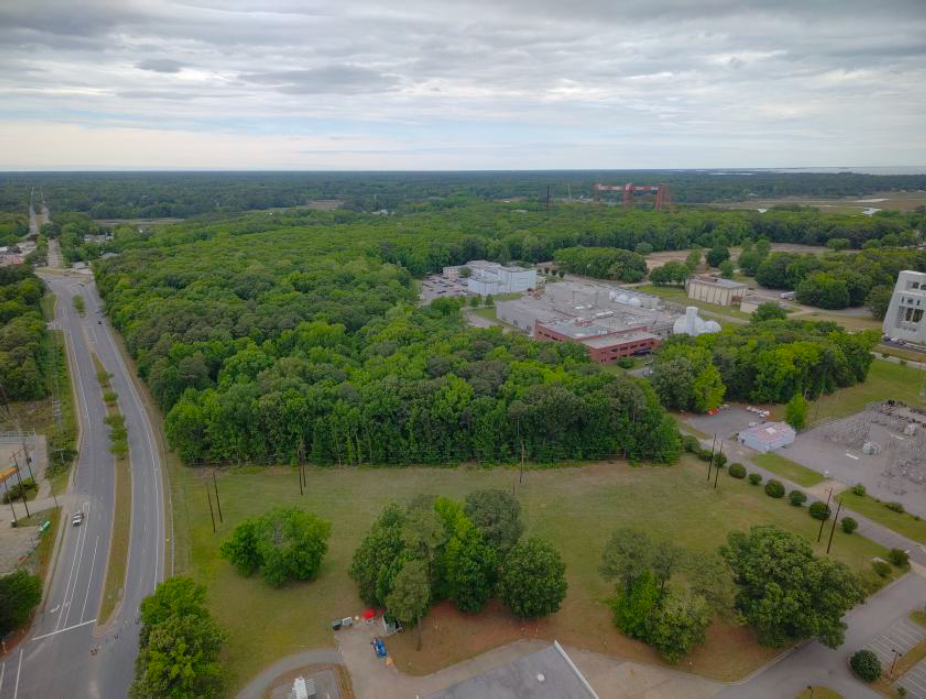 A parcel of land available for out-granting at NASA's Langley Research Center in Hampton, Virginia.