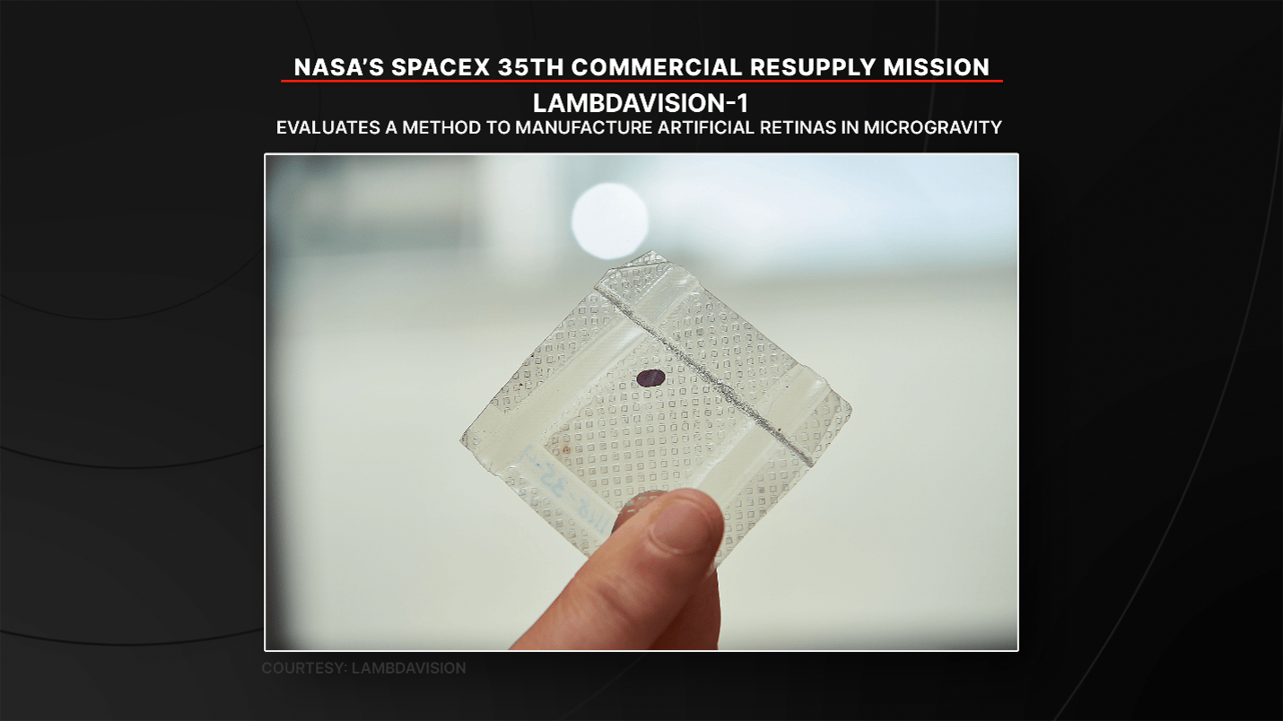 Lambda-Vision-1 studies artificial retinas in microgravity and could help patients with incurable retinal diseases on Earth.