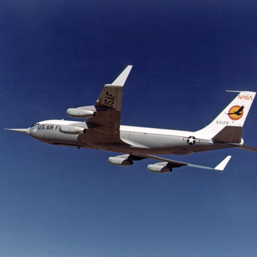 KC-135 in flight for winglet study.