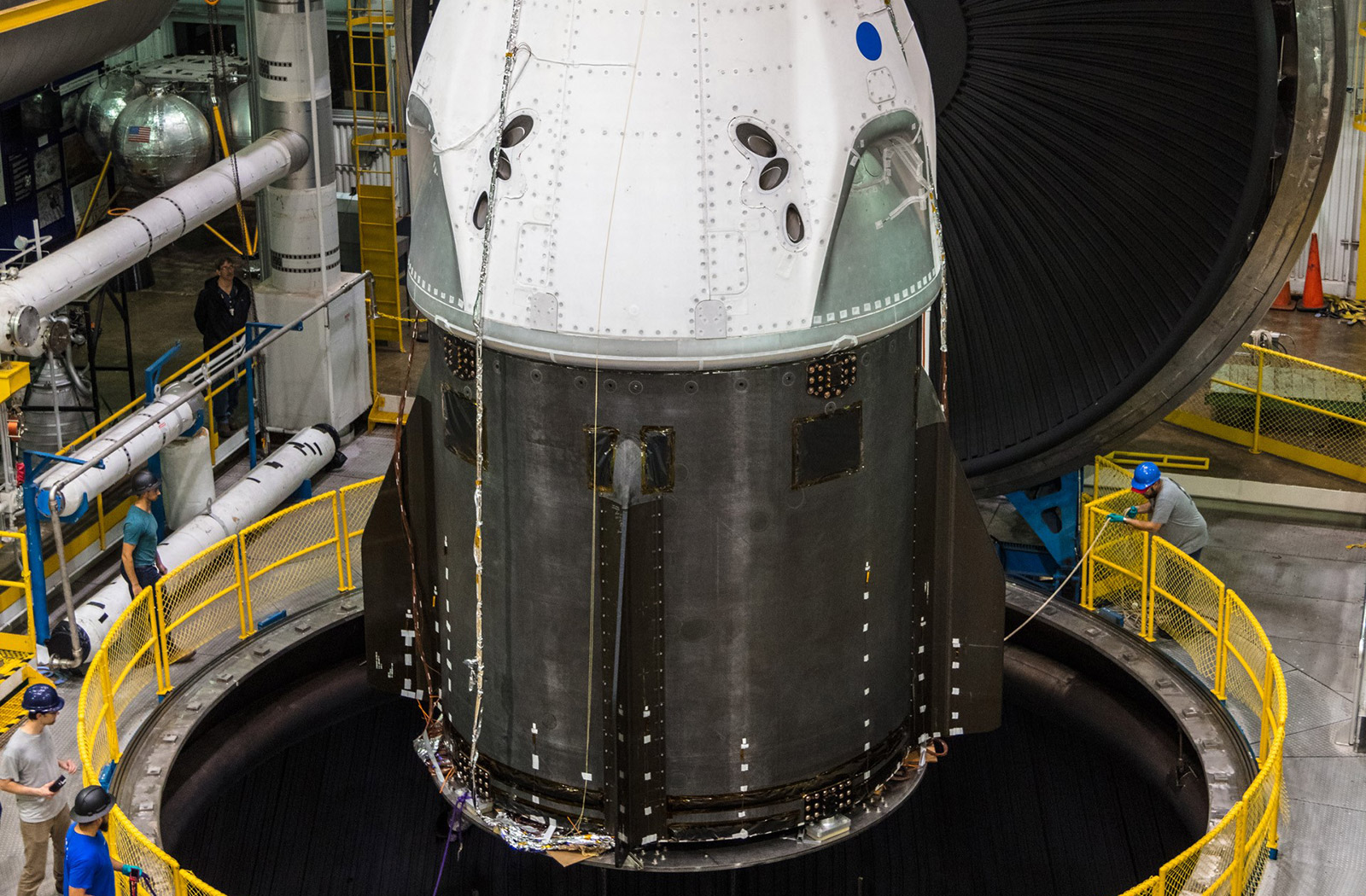 SpaceX Crew Dragon Modules thermal vacuum and acoustic testing.