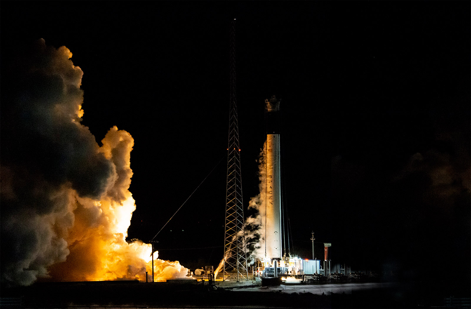 Static fires of the Falcon 9’s first and second stage boosters.