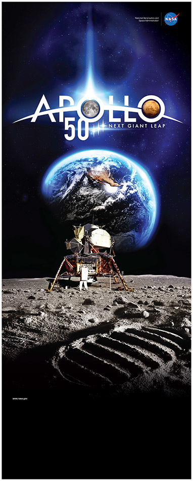 Banner of Apollo 50th Lander on Moon