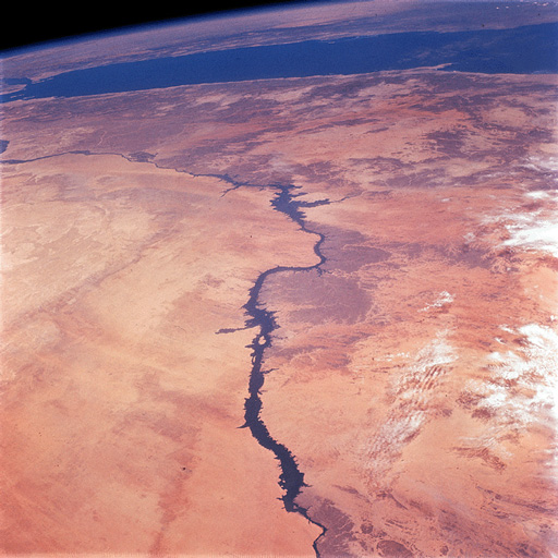 Apollo 9 photograph of Nile River and Egypt taken from Earth's orbit