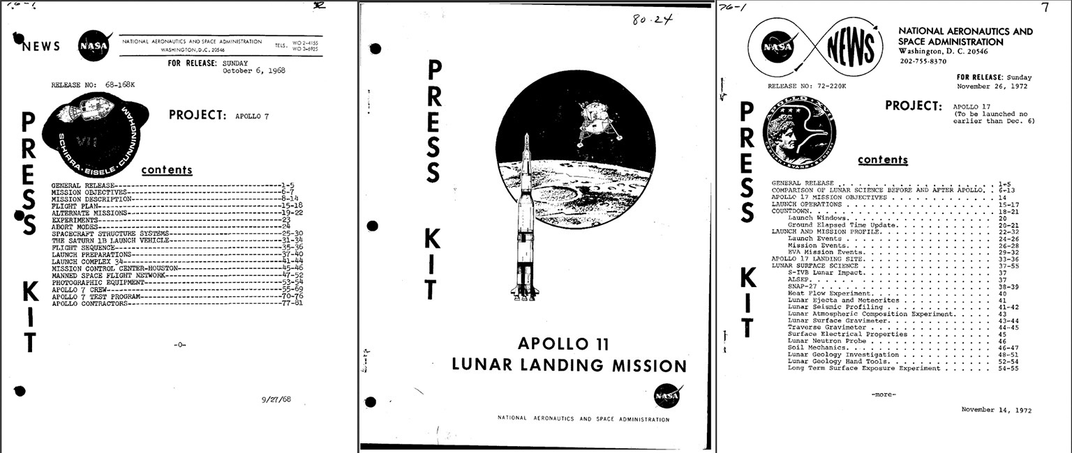 Apollo 11 press kit cover.