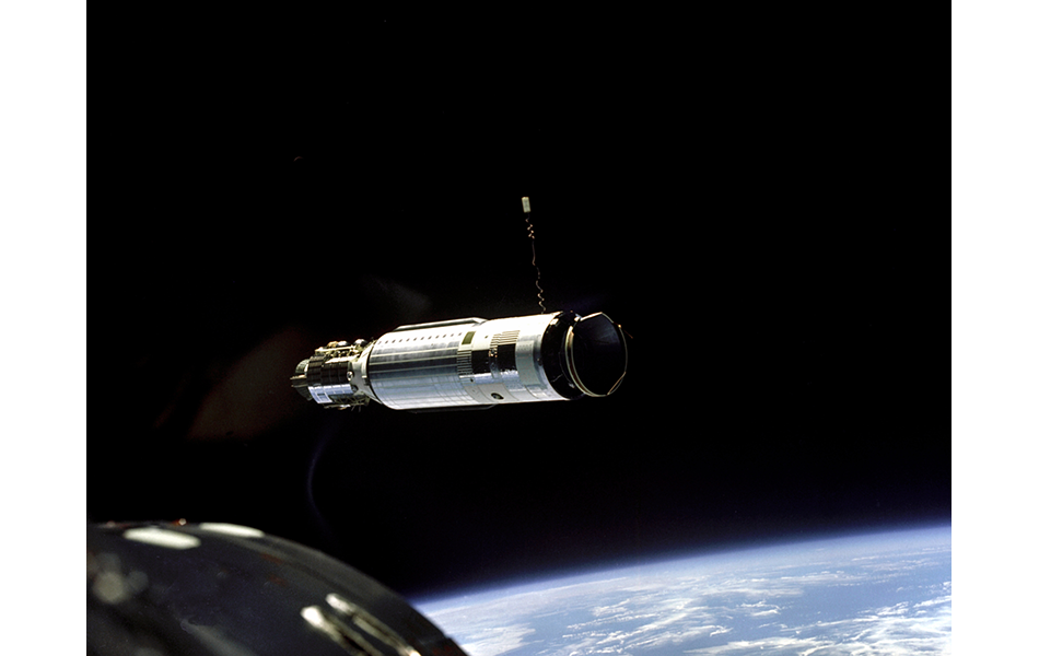 Photo from Gemini VIII capsule of the Agena Target Vehicle.