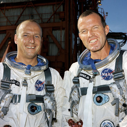Photo of Gemini astronauts Pete Conrad and Gordon Cooper