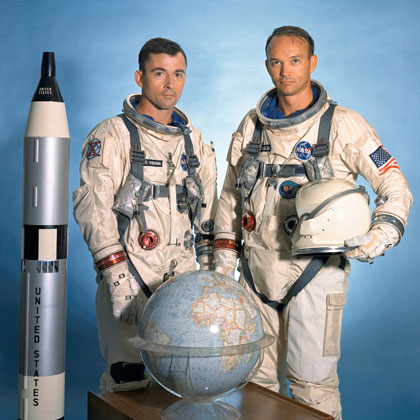 Photo of Gemini astronauts John Young and Michael Collins.