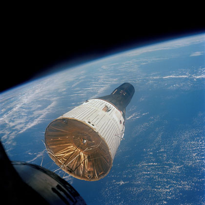 Photo of Gemini VII capsule from Gemini VI-A.