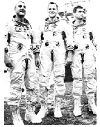 3 astronauts in space suits