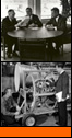 Collage of Centaur Rocket Engine and table meeting