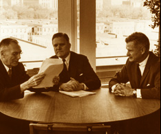 Hugh Dryden, James Webb, and Robert Seamans