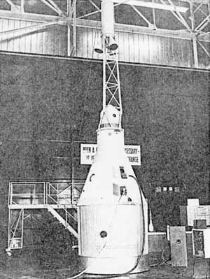 mock-up of Mercury spacecraft
