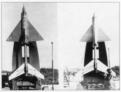 Photo Left: Convair F-102 shows square transitions between nose, body, wings, and tail. Right: the same plane smoothed out by the Whitcomb area rule.
