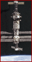 Mir Space Station as viewed from the Space Shuttle Discovery