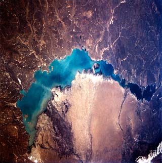 Lake Balkhash, Kazakhstan.