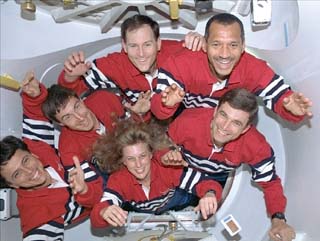 Bolden, Sega, Davis, Chang-Diaz, Krikalev,  and Reightler 