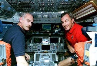 STS-79 mission commander William Readdy (left) and pilot Terry Wilcutt