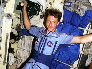 Michael Foale in Mir Space Station Base Block.