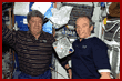  Ryumin and Precourt with STS-91 and Mir-25 plaque  