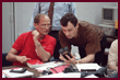 Dezhurov and Thagard practice using a bar-code reader during medical operations training at JSC