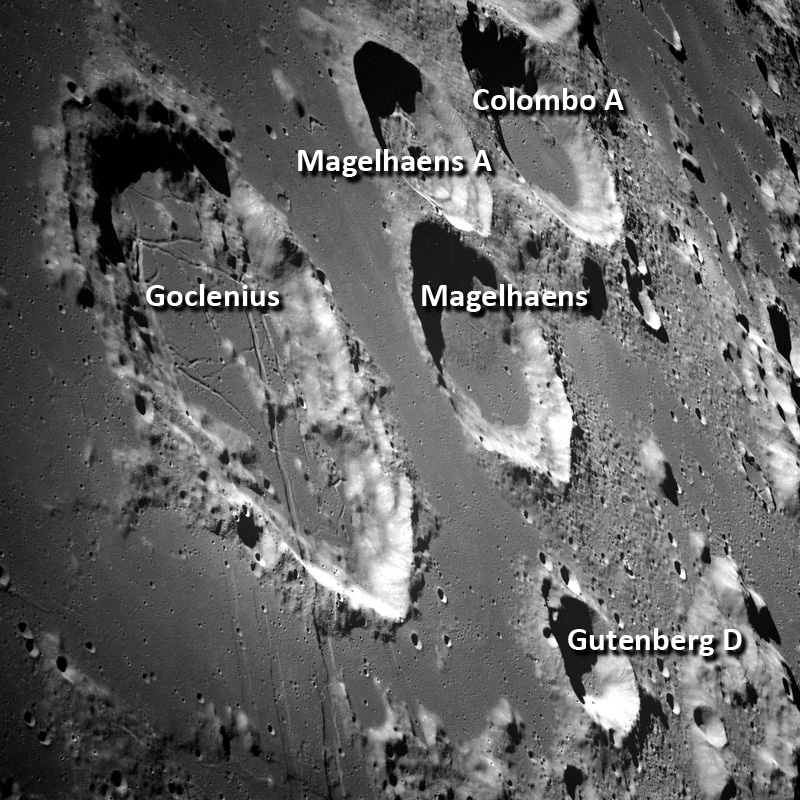 AS08-13-2225 - Crater Goclenius and the rille system in SW Mare Fecunditatis