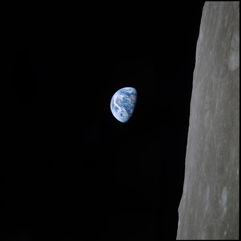 AS08-14-2383 - The first colour image of Earthrise taken by a human.