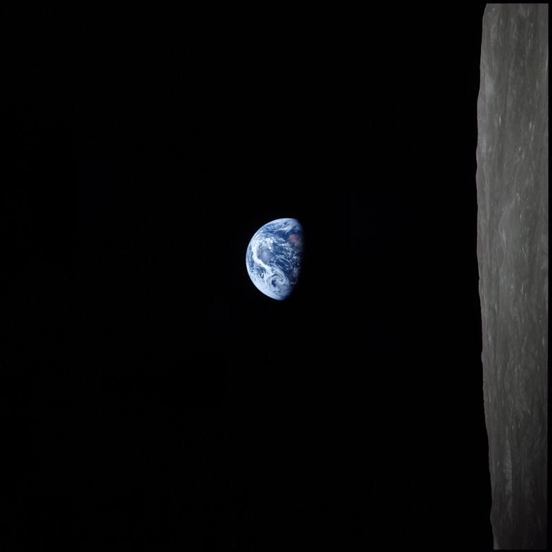 AS08-14-2384 - The first colour image of Earthrise taken by a human.