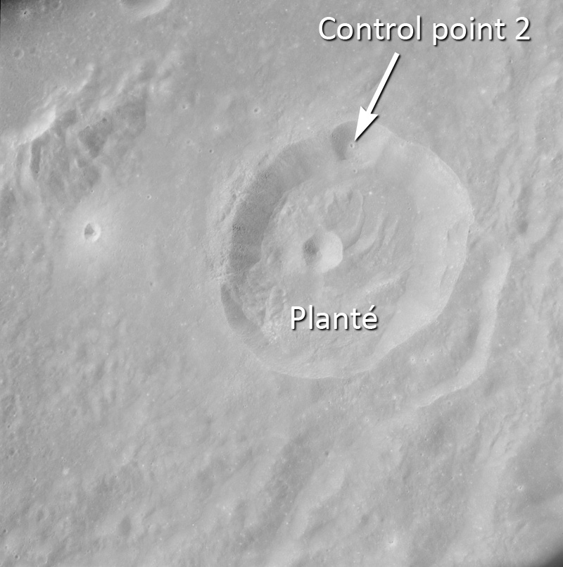 Apollo 8 frame AS08-17-2704, showing the position of Control Point-2
