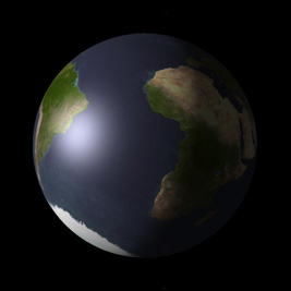 Computer rendering of Earth at the moment of Anders' Earthrise photos.