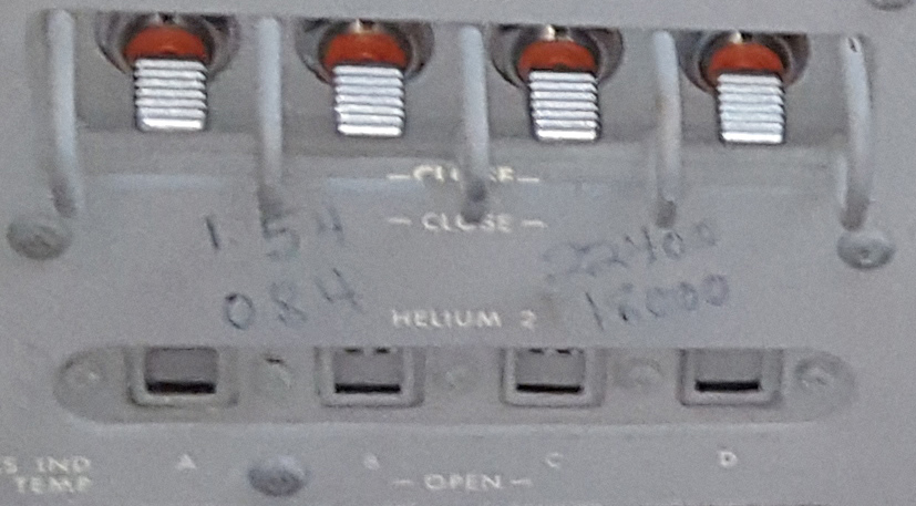 Detail of the notes above the Helium Indicators.