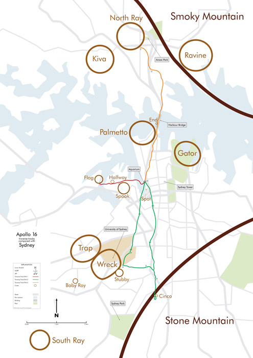 A16 traverse on map of Sydney