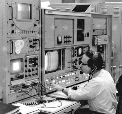 Ed at the Scan Converter Console during Apollo 12