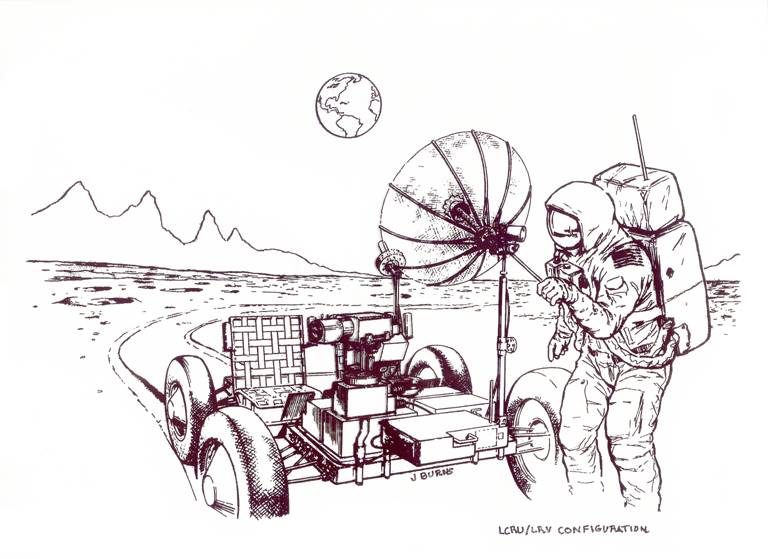 Burns drawing of high-gain being aligned