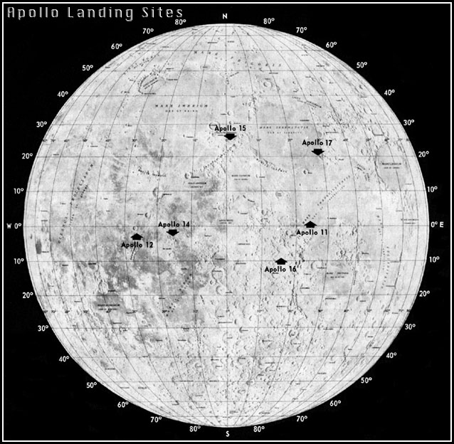 Lunar Map showing the landing sites