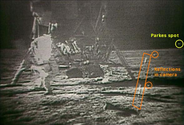 labeled artifacts in an Apollo 11 TV image