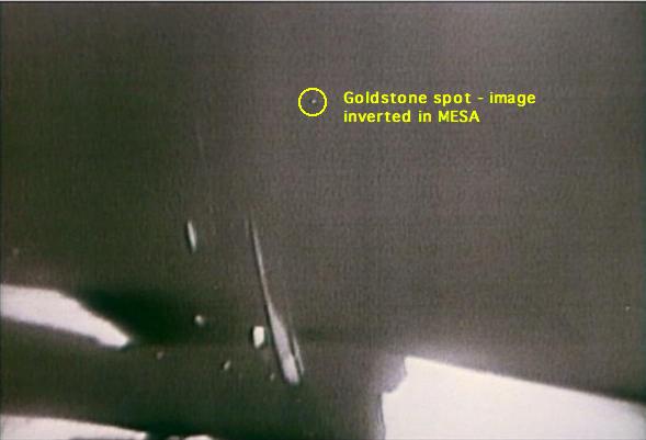 Goldstone spot in an Apollo 11 TV image