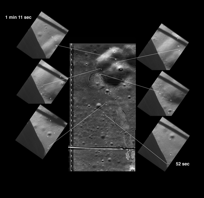Comparioson of Lunar Orbiter images with A11
                  Ascent Film