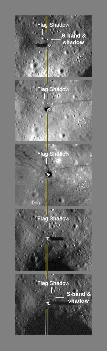 Five Apollo 12 LROC images