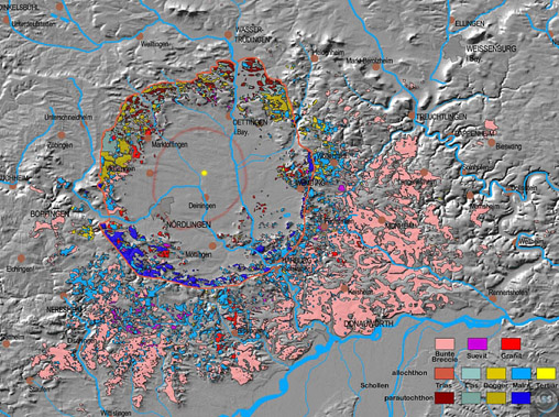 Relief map of Ries Crater