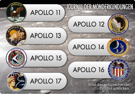 Logos von Apollo 11 bis 17 (verweissensitive Grafik)