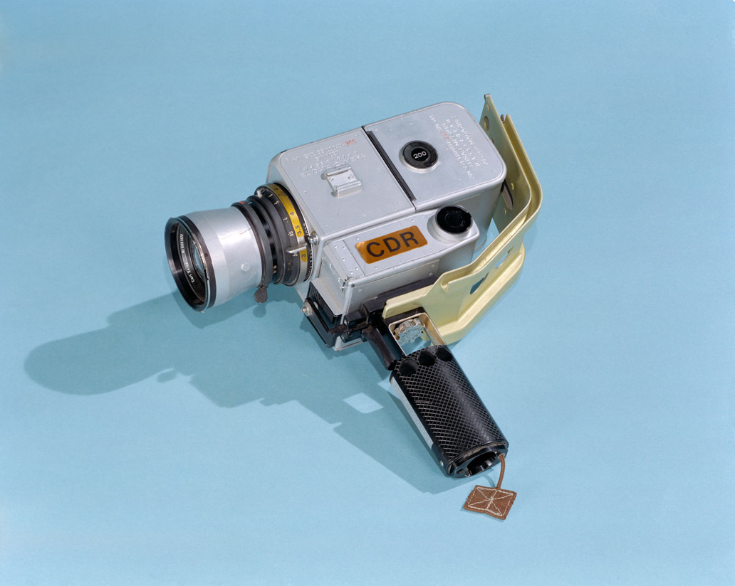 Post-flight photo of
          Apollo 14 CDR EVA Camera with dovetail bracket and trigger
          handle
