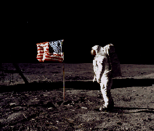 United States Flag on the Moon