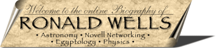 Welcome to the online biography of Ronald Wells banner