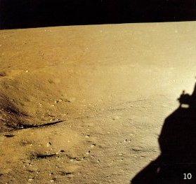 shadow of LM on lunar surface