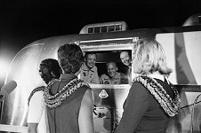 Apollo 11 astronauts still in their quarantine van