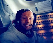 Armstrong in LM after historic moonwalk 