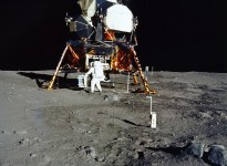 Aldrin unpacks experiments 
