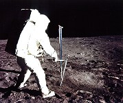 Aldrin retrieves solar wind experiment