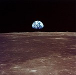 Earthrise viewed from lunar orbit prior to landing 